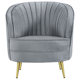 Sophia - 3 Piece Upholstered Channel Tufted Sofa Set - Gray