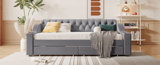 Upholstered Daybed With Storage Armrests And USB Port