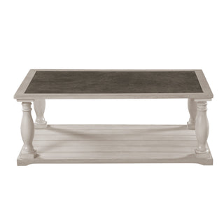Farmhouse Rectangular Coffee Table With 2 Tiers
