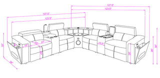 Nova - Sectional With Bluetooth Speaker, LED And Lifting Wine Cabinet