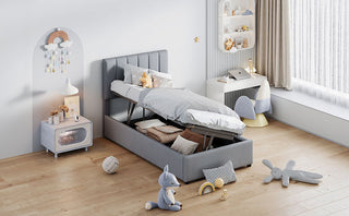 Upholstered Platform Bed With A Hydraulic Storage System