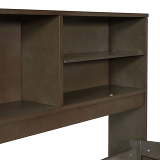 Daybed With 2 Bedside Cabinets, Upper Shelves And 4 Drawers