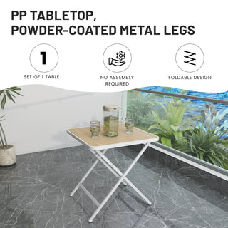 4 Piece Set Of Color Block Designed Single Chairs & Folding Square Table - Haze Green / Khaki / White
