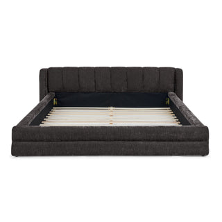 Modern Upholstered Bed Frame With Thick Fabric And Headboard