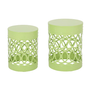 Outdoor Metal S/2 End Table