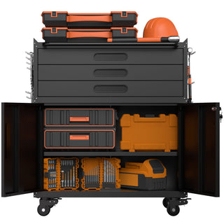 Rolling Tool Cabinet Heavy Duty Garage Storage With Lockable Doors