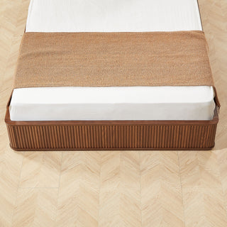 Wave Pattern Headboard Platform Bed Frame