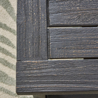Realm - Outdoor Bench With Slat Panel Top And Base - Dark Gray