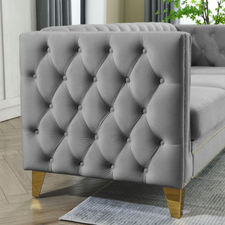Modern Sofa With Button Tufting, Upholstered Couch For Living Room