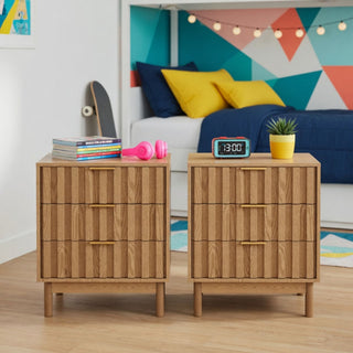 Fluted 3 Drawer Dresser