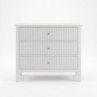 3 Drawer Nightstand, Wide With Soft Close Slides - White