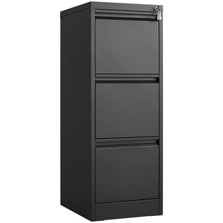 Durable Metal 3 Drawer File Cabinet With Lock For Office Storage