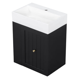 Modern Bathroom Vanity With Sink, Storage Cabinet, Drawer & Side Shelf