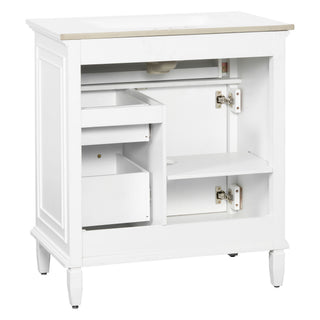Bathroom Vanity With Sink Top, Flip Drawers, Adjustable Shelf