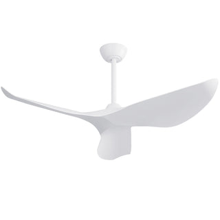 Ceiling Fan Without Light, DC Motor Remote Control Fan For Indoor / Outdoor Use - White