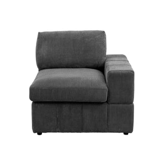 Oversized Modular Loveseat, 2 Piece Living Room Sofa Set - Dark Gray