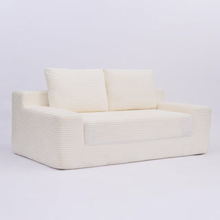 Comfortable Deep Seat Loveseat Sofa Bed, Reversible Cushion With Pillows