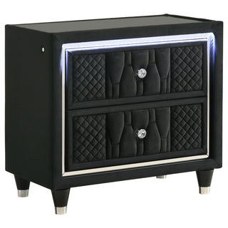 Bedroom Set With LED Lighting And Charging Nightstand