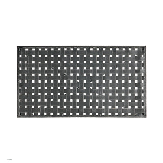 Luna - Outdoor Iron Coffee Table - Black Brush Silver