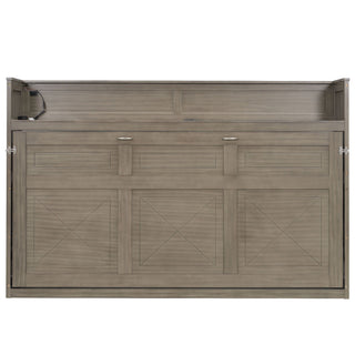 Murphy Bed With Desk, LED Light And USB Charging Station