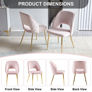 Dining Chairs With Metal Legs And Hollow Back Upholstered Dining Chairs