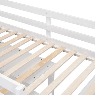 Loft Bed With Retractable Writing Desk And 4 Drawers, With Lateral Portable Desk And Shelves