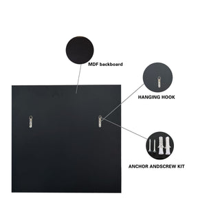 3D Beveled Wall Mirror With Frame, Large Square Design For Living Room - Silver
