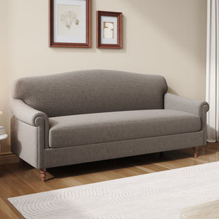Loveseat Sofa With Rolled Arm For Living Room - Brown