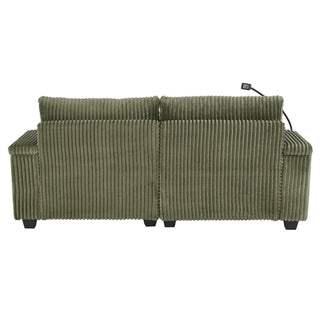 Modern Chaise Sofa With Adjustable Backrest, Cup Holders, Phone Holder & Storage Compartments For Living Room