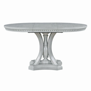 Trexm Retro 5-Piece Dining Set Extendable Round Table And 4 Chairs For Kitchen Dining Room (Antique Gray Oak)