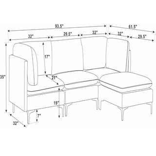 Upholstered Modular Sectional & Tall Legs