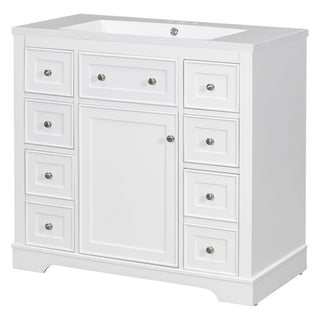 Modern Bathroom Vanity With Sink Combo, 6 Drawers And 1 Cabinet