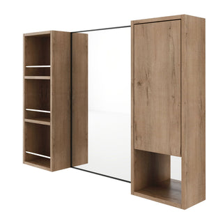 39.4" Wall Mounted Bathroom Cabinet With Storage And - Imitative Oak