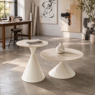 2 Piece Coffee Round Table Set