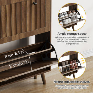 Shoe Cabinet, Storage Unit For Hallways - Walnut