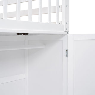 L Shaped Bunk Bed With 3 Drawers, Portable Desk And Wardrobe