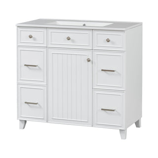 Bathroom Vanity With Ceramic Sink, Soft Close Doors, Adjustable Shelves