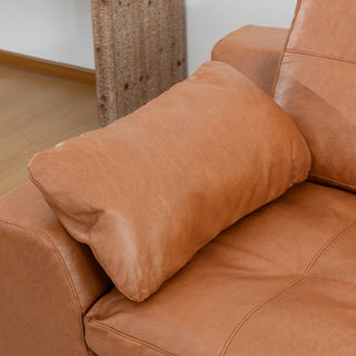 L - Shaped Modular 2 Seater Sofa With Movable Ottoman And High Density Sponge Cushions For Living Room