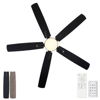 Mordern Flush Mount Ceiling Fan With Light And Remote Control