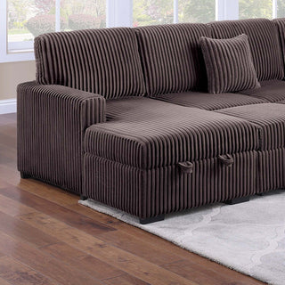 Convertible Sectional Upholstered Sleeper Sofa With Storage Chaise
