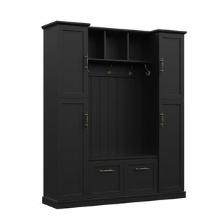 Hall Tree With 4 Side Cabinets