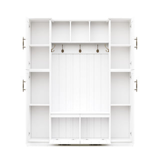 Hall Tree With 4 Side Cabinets