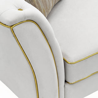 3 Person Sofa With Deep Seat, Tufted Backrest