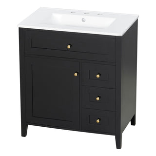 Bathroom Vanity With Sink, 3 Drawers And Adjustable Shelf