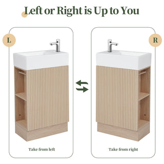Modern Bathroom Vanity With Sink And 2 Tier Shelf
