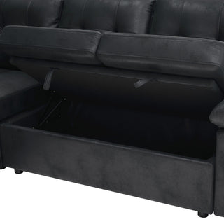 Convertible Sectional Sofa Bed With Pull Out Sleeper And Storage