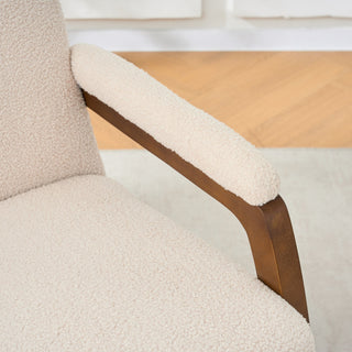 Curved Frame Rocking Accent Chair - Beige / Brown