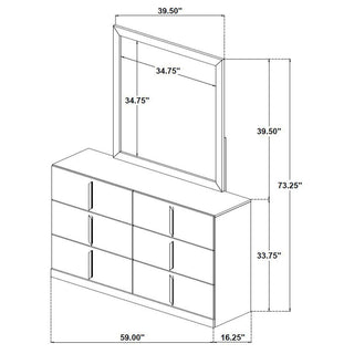 Lauryn - 6 Drawer Dresser With Mirror - Gloss White