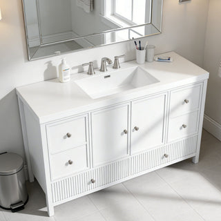Bathroom Vanity With Separate Sink, Soft Close Doors And 4 Drawers