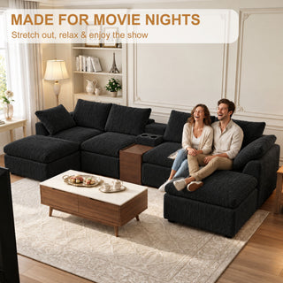 Modular Cloud Couch With Storage Console